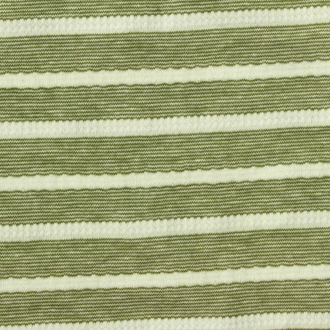 Green Horizontal-Stripe Jersey Knit, Cotton