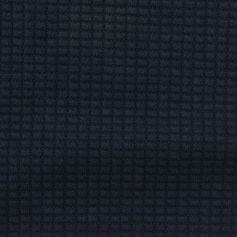 Jacquard Polyester Cotton Stretch Jersey Knit Fabric, 360 gsm, 150 cm — Navy
