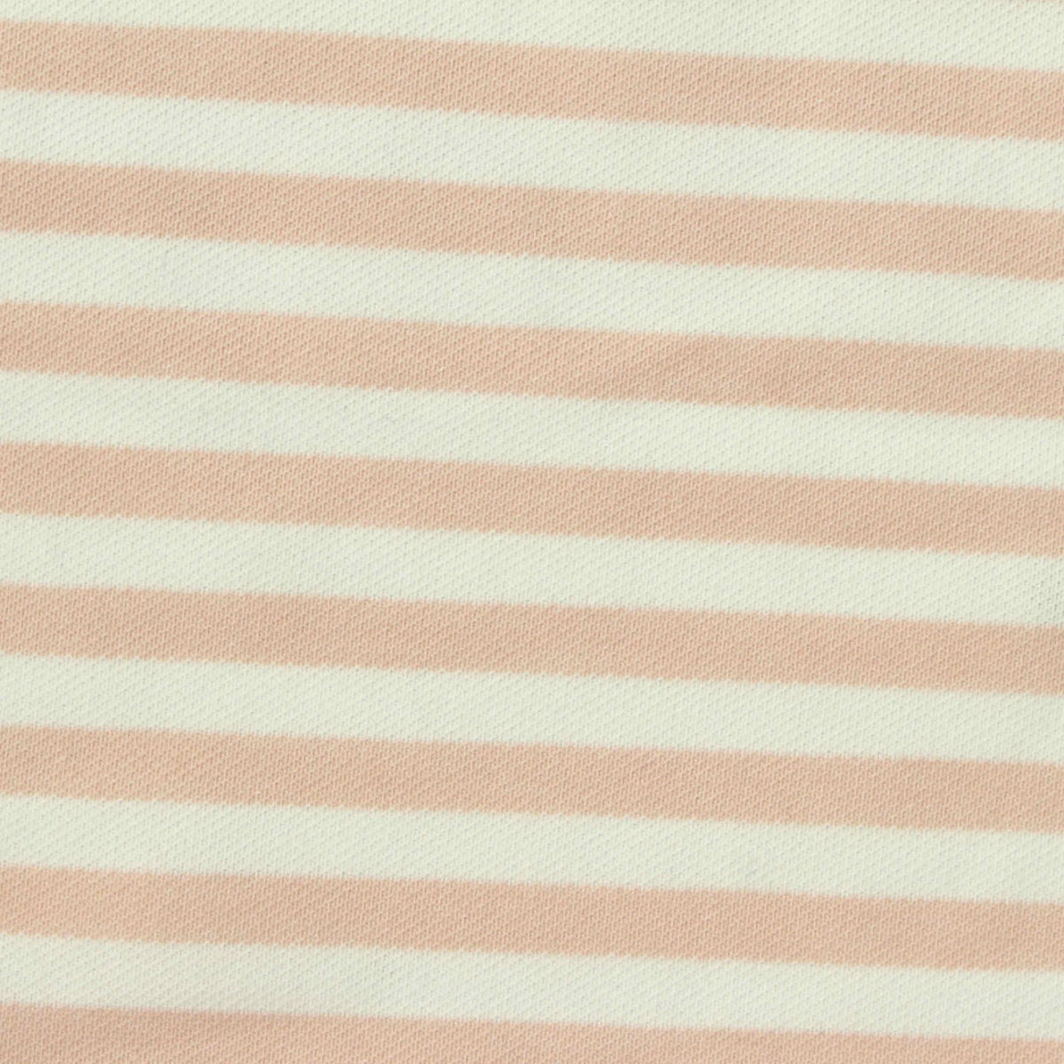 Peach Horizontal-Stripe Piqué Knit, Cotton-Poly