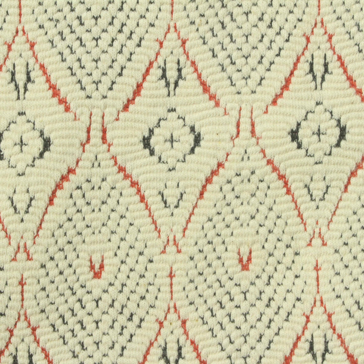 Cream Diamond Interlock Knit, Cotton-Poly
