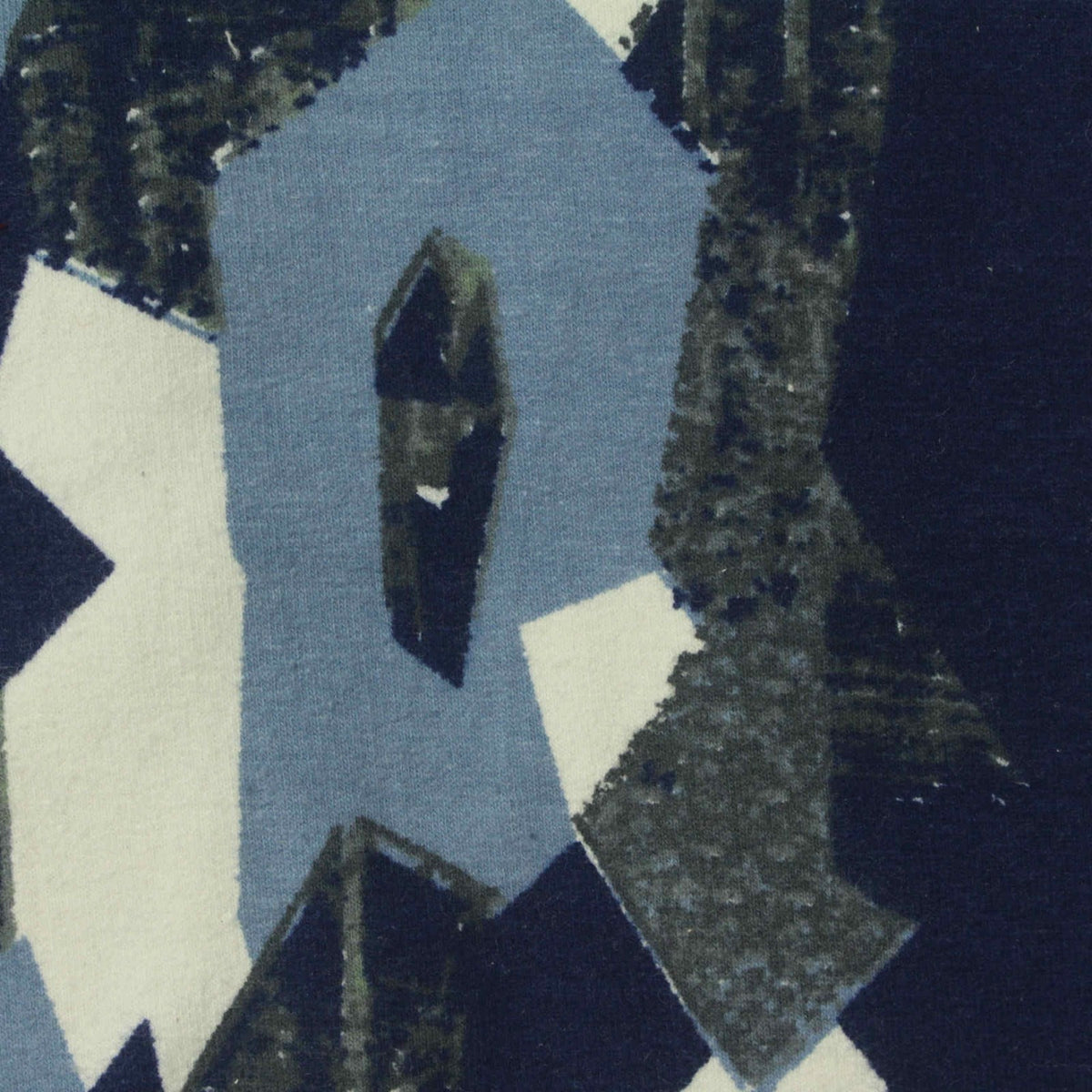 Blue Abstract French Terry, Cotton
