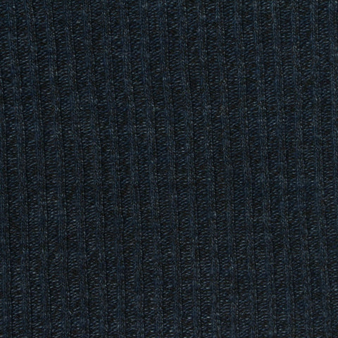 Polyester Cotton Rib Knit Fabric, 207 gsm, 175 cm — Navy