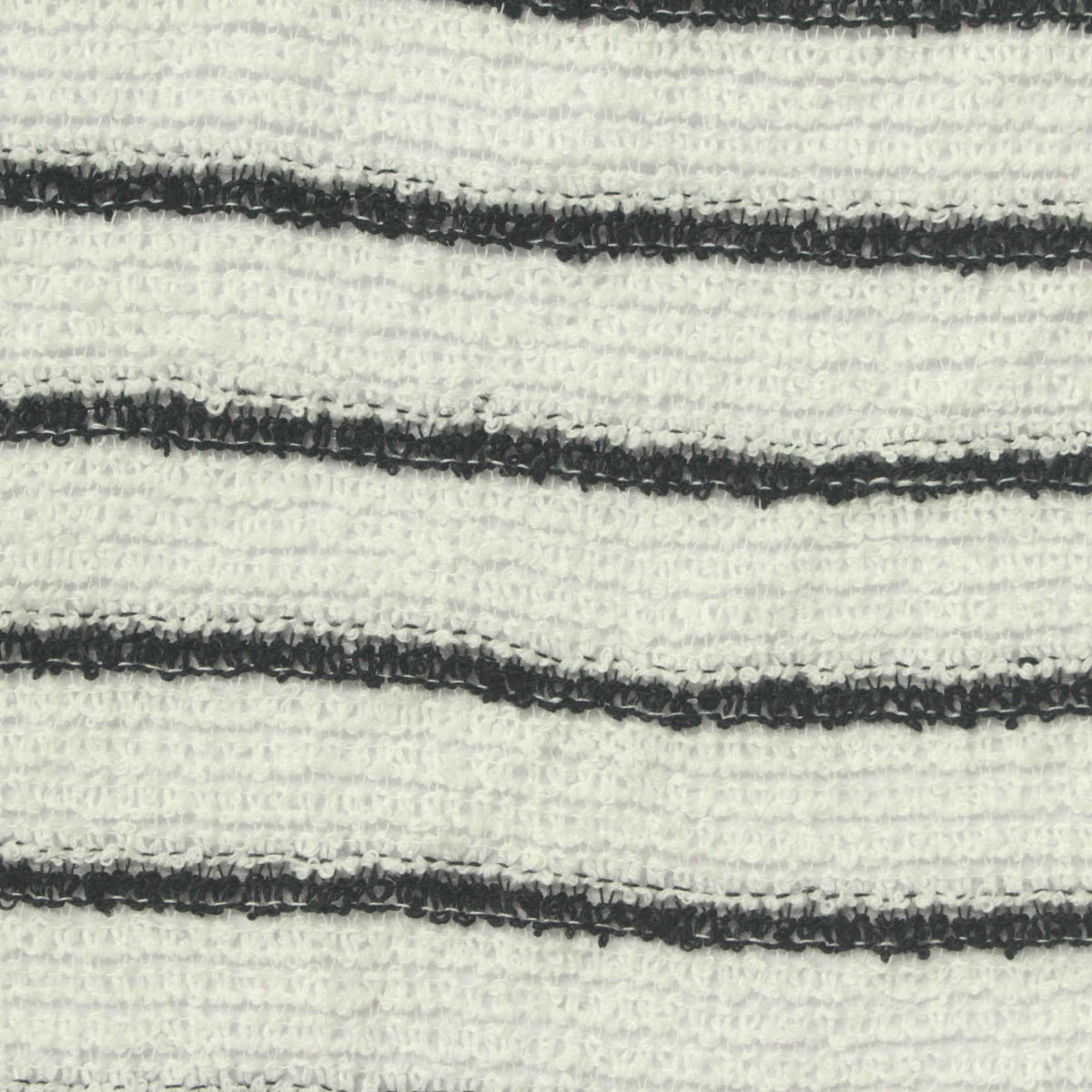 Black Horizontal-Stripe Chunky Knit, Polyester