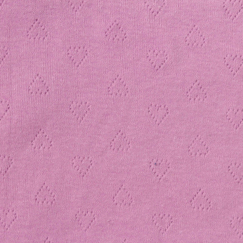 Pink Heart Pointelle Knit, Cotton