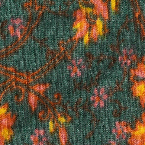 Orange Floral Crepe, Cotton-Poly