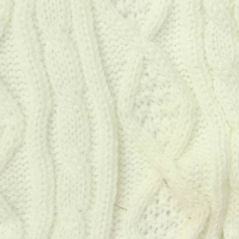 Jacquard 100% Acrylic Knit Fabric, 385 gsm, 134 cm — White