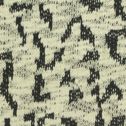 Black Animal Print French Terry, Cotton-Poly