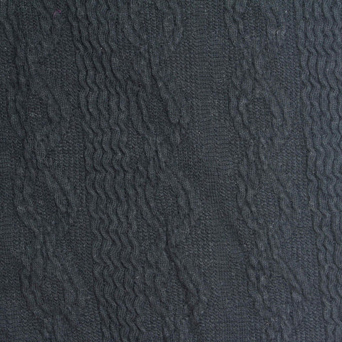 Jacquard Cotton Polyester Stretch Jersey Knit Fabric, 195 gsm, 155 cm — Navy