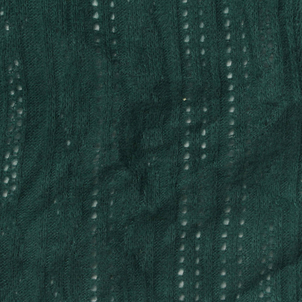 Dark Green Vertical-Eyelet Pointelle Knit, Poly-Cotton