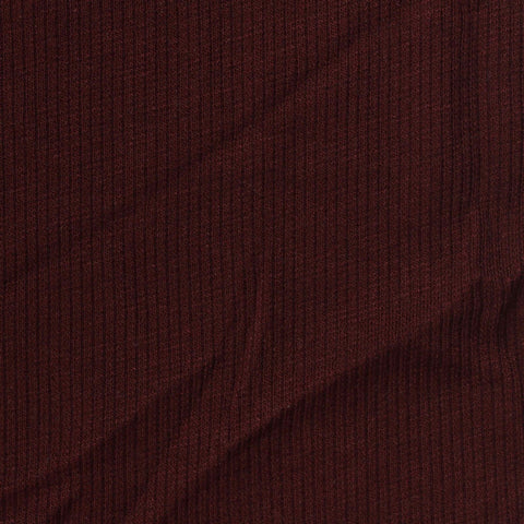 Polyester Viscose Stretch Rib Knit Fabric, 220 gsm, 140 cm — Red