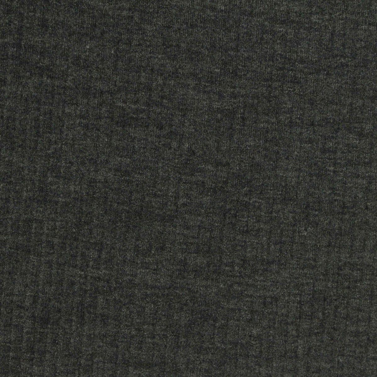 Dark Grey Heathered-Marl Rib Knit, Poly-Viscose, 213 gsm