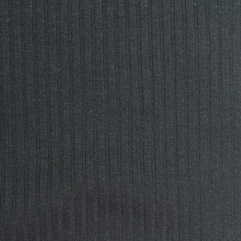 Polyester Viscose Stretch Rib Knit Fabric, 300 gsm, 133 cm — Grey