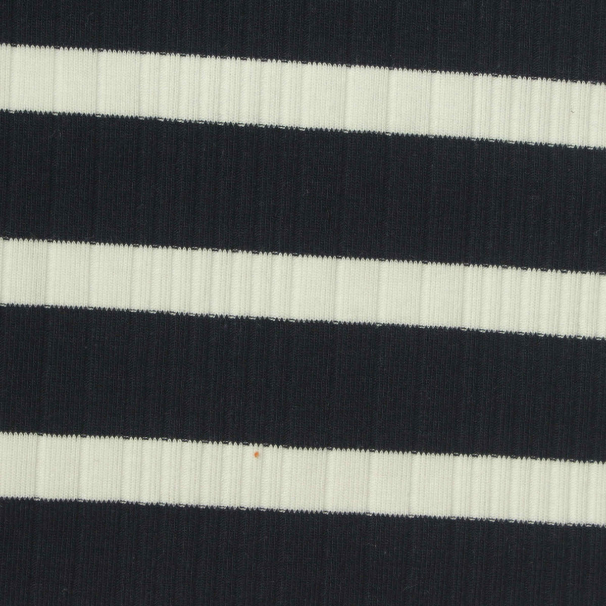 Navy Horizontal-Stripe Rib Knit, Cotton-Modal