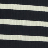 Navy Horizontal-Stripe Rib Knit, Cotton-Modal