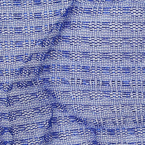 Blue Geometric Jacquard, Polyester, 39 gsm