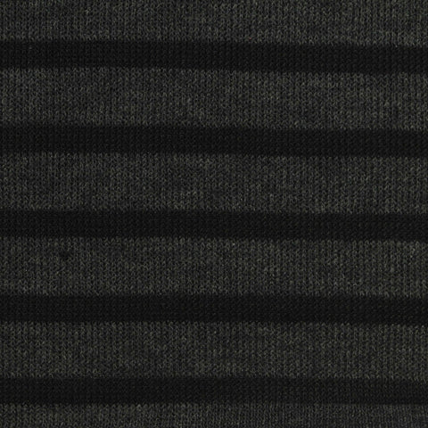 Dark Grey Horizontal-Stripe Rib Knit, Polyester, 240 gsm