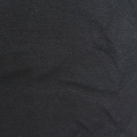 Cotton Stretch Rib Knit Fabric, 380 gsm, 120 cm — Black