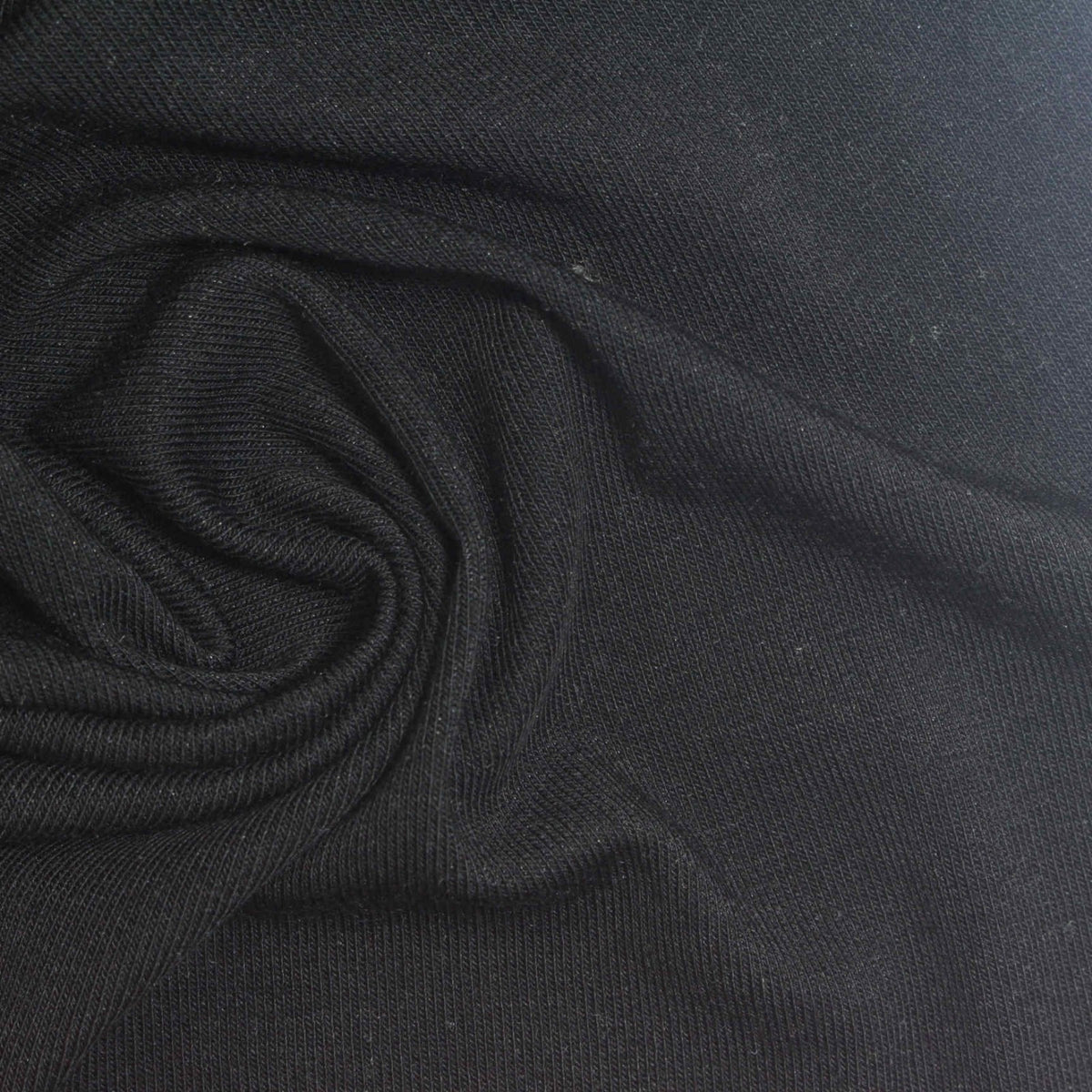Tencel Lyocell Stretch Rib Knit Fabric, 200 gsm, 160 cm — Black