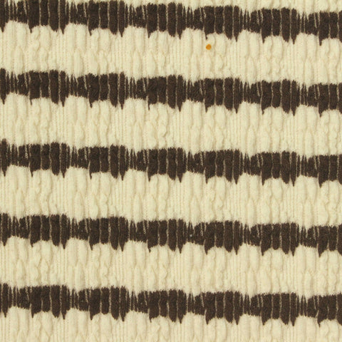 Brown Horizontal-Stripe Crepe, Polyester