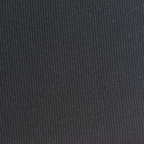 Cotton Polyester Stretch Rib Knit Fabric, 400 gsm, 120 cm — Black