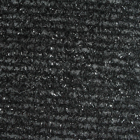 Black Marl Jersey Knit, Polyester, 115 gsm