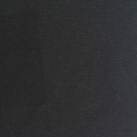 Tencel Lyocell Acetate Stretch Rib Knit Fabric, 210 gsm, 155 cm — Black