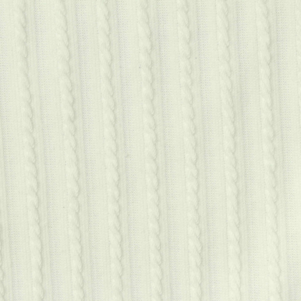 Jacquard Polyester Cotton Stretch Knit Fabric, 340 gsm, 140 cm — White