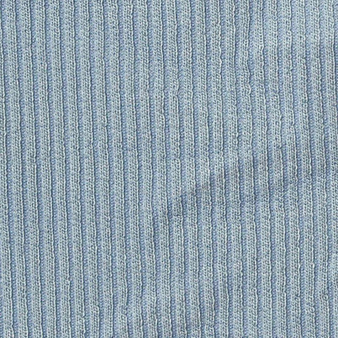 Polyester Modal Stretch Rib Knit Fabric, 320 gsm, 165 cm — Blue