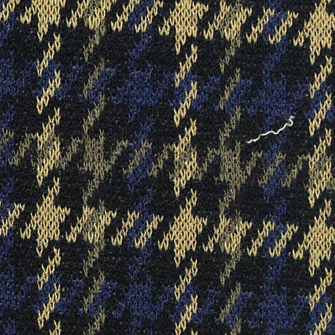 Black Houndstooth Interlock Knit, Poly-Viscose, 240 gsm