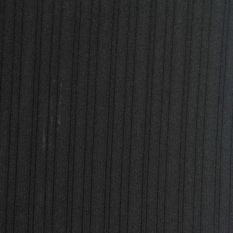 Polyester Stretch Rib Knit Fabric, 260 gsm, 145 cm — Black