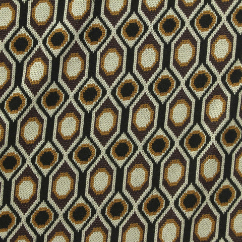Black Geometric-Hexagon Interlock Knit, Poly-Viscose