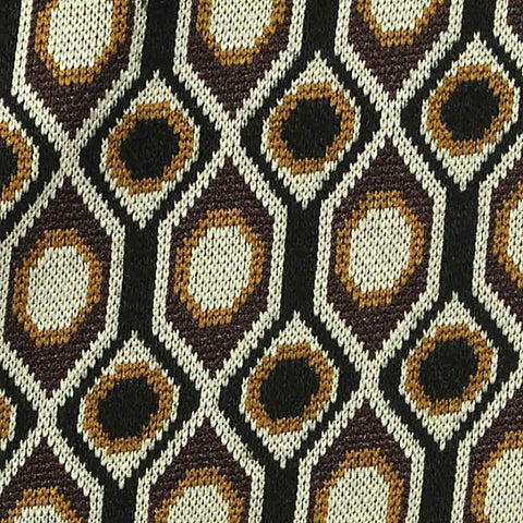 Black Geometric-Hexagon Interlock Knit, Poly-Viscose