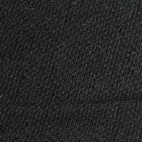 100% Polyester Rib Knit Fabric, 140 gsm, 175 cm — Black
