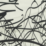 Black Abstract-Line Poplin, Viscose