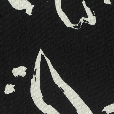 Black Abstract-Brushstroke Woven, Viscose-Nylon
