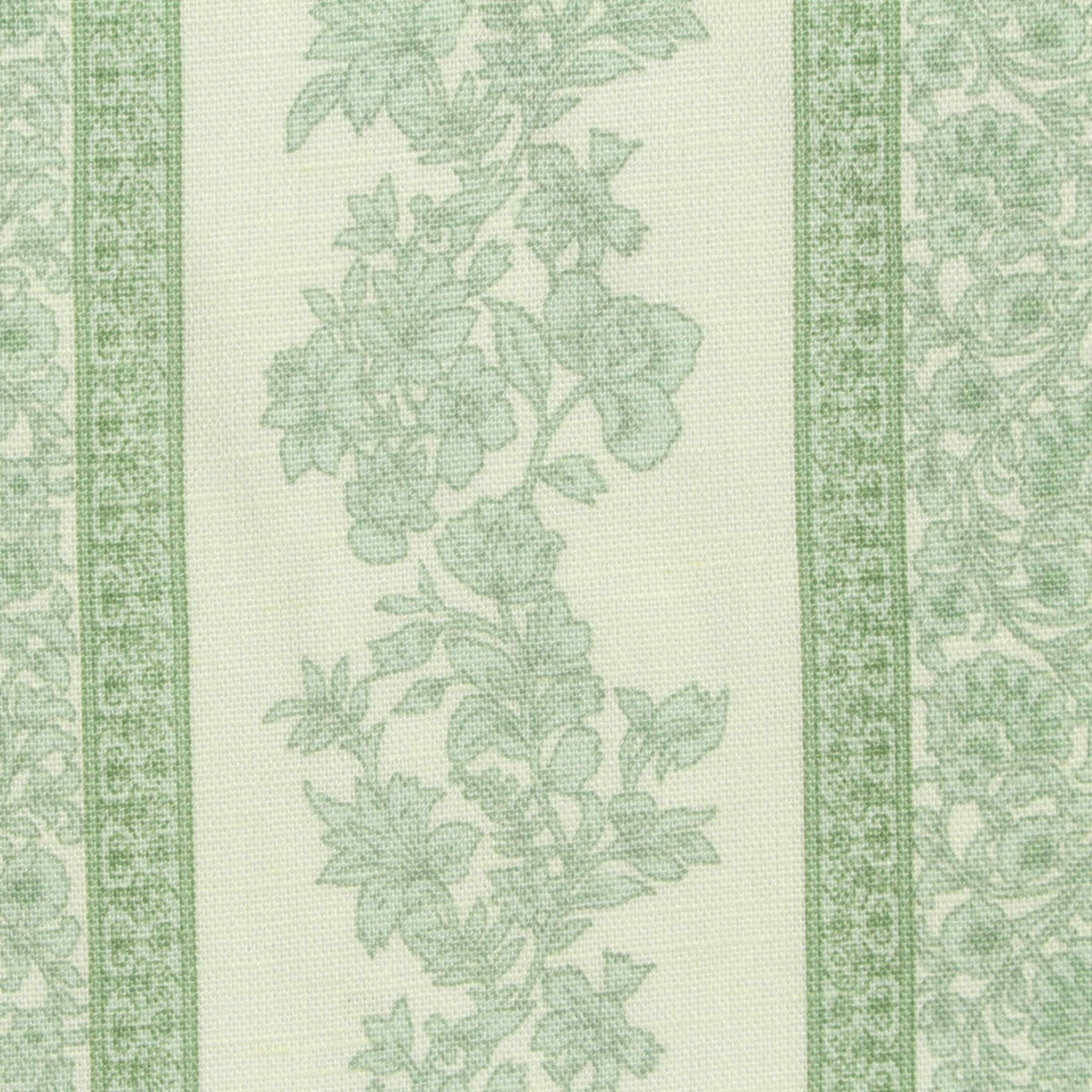 Green Floral Woven, Viscose-Linen, 150 gsm