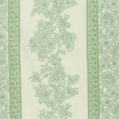 Green Floral Woven, Viscose-Linen, 150 gsm