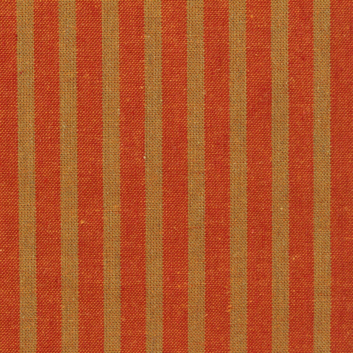 Orange Vertical-Stripe Woven, Cotton-Linen