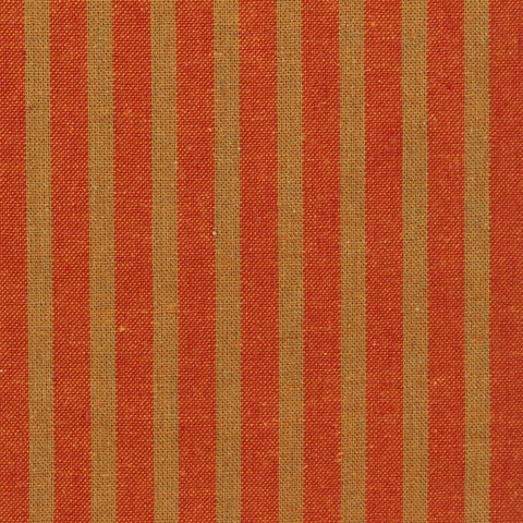 Orange Vertical-Stripe Woven, Cotton-Linen