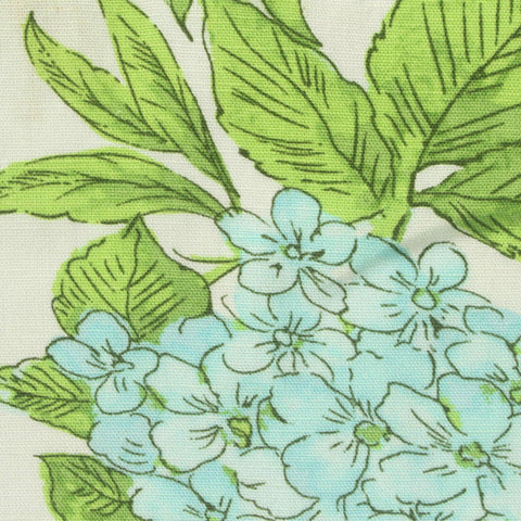 Light Blue Flowers Woven, Viscose-Linen