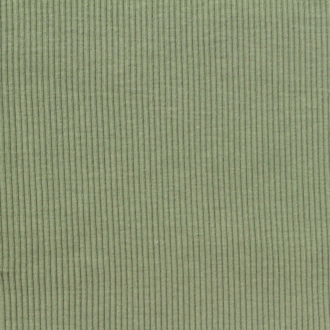 Cotton Stretch Rib Knit Fabric, 190 gsm, 110 cm — Green