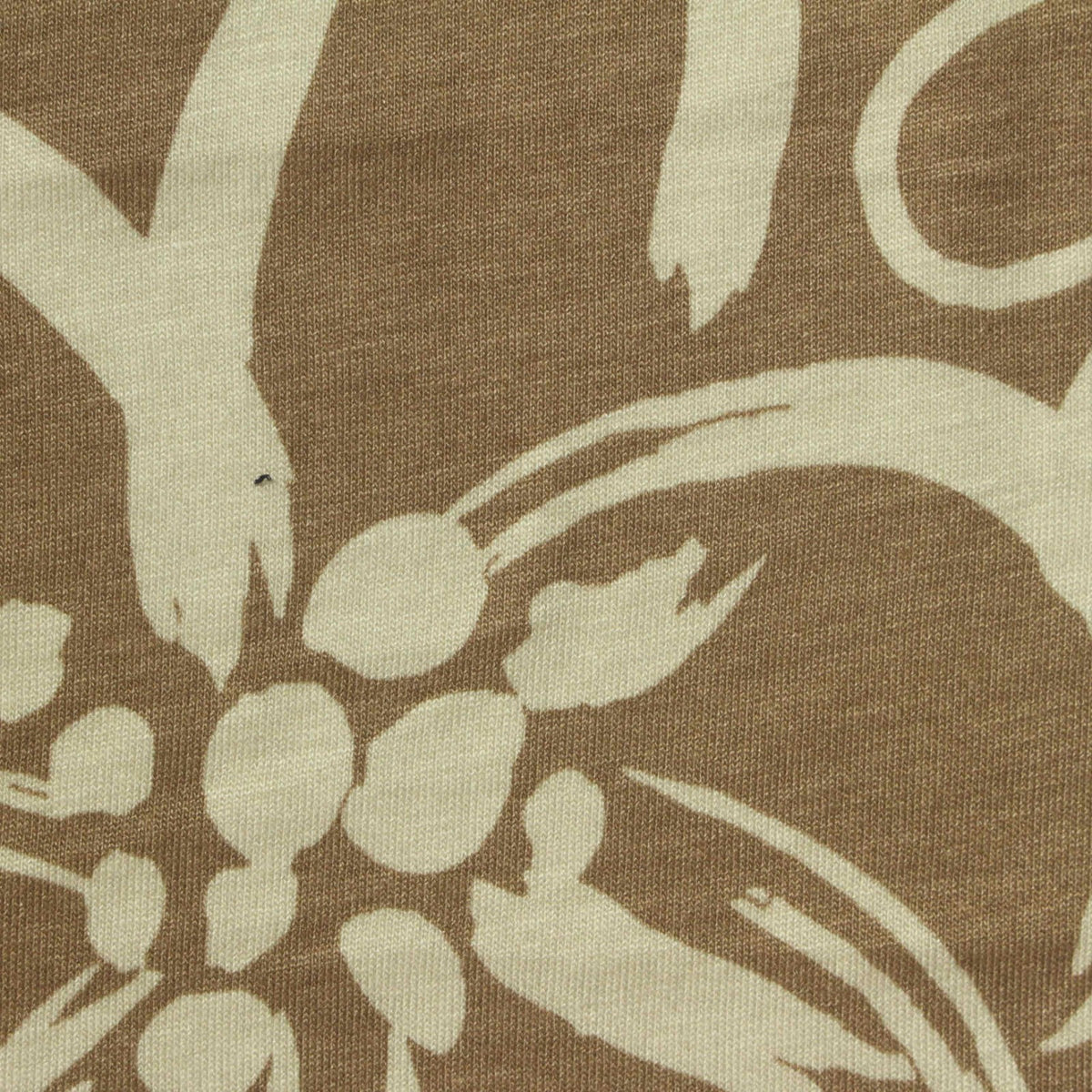Cream Floral Jersey Knit, Viscose, 160 gsm