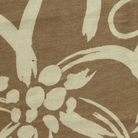 Cream Floral Jersey Knit, Viscose, 160 gsm