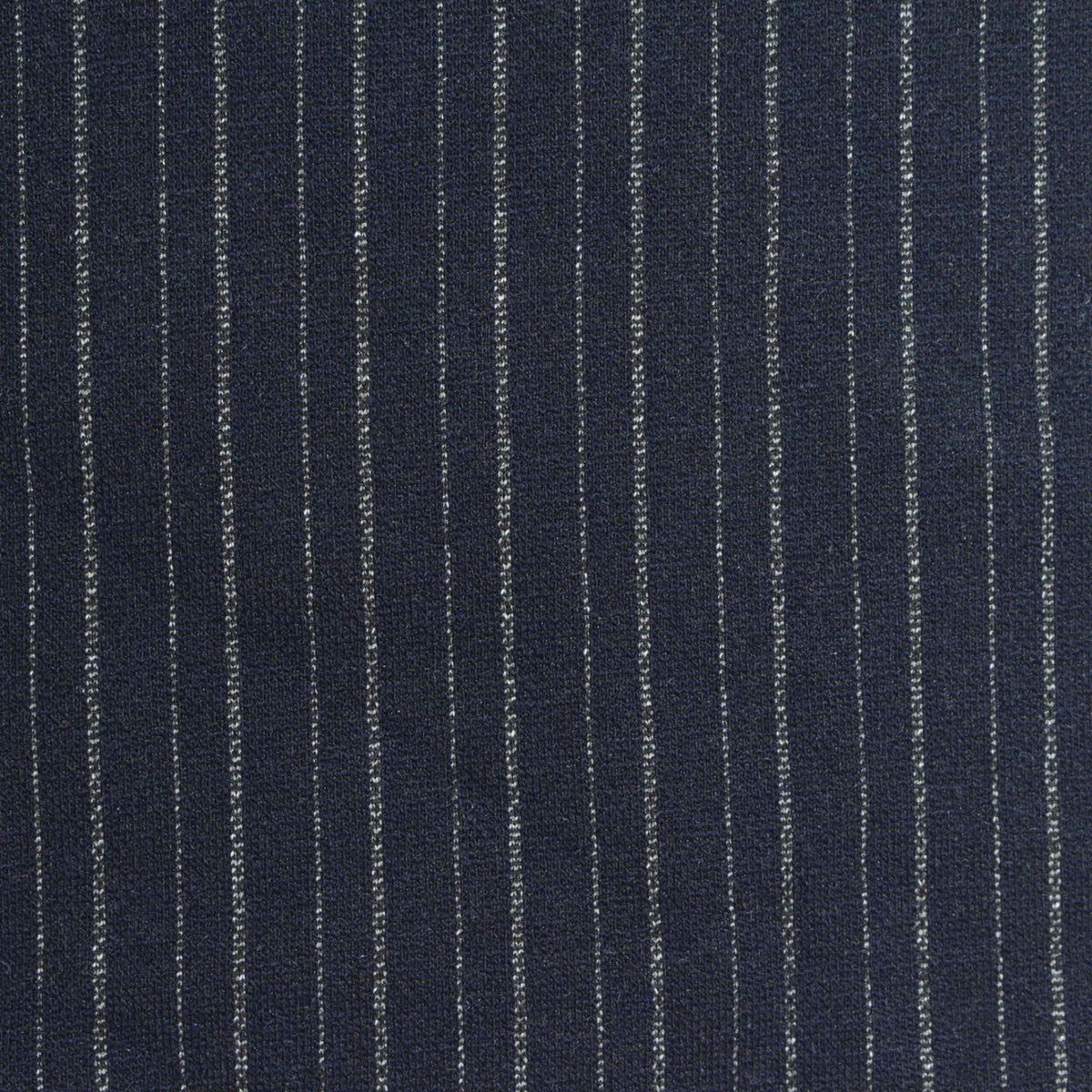 Navy Pinstripe Interlock Knit, Poly-Viscose