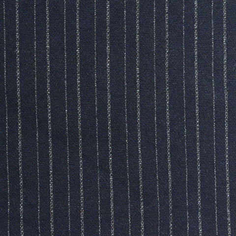Navy Pinstripe Interlock Knit, Poly-Viscose