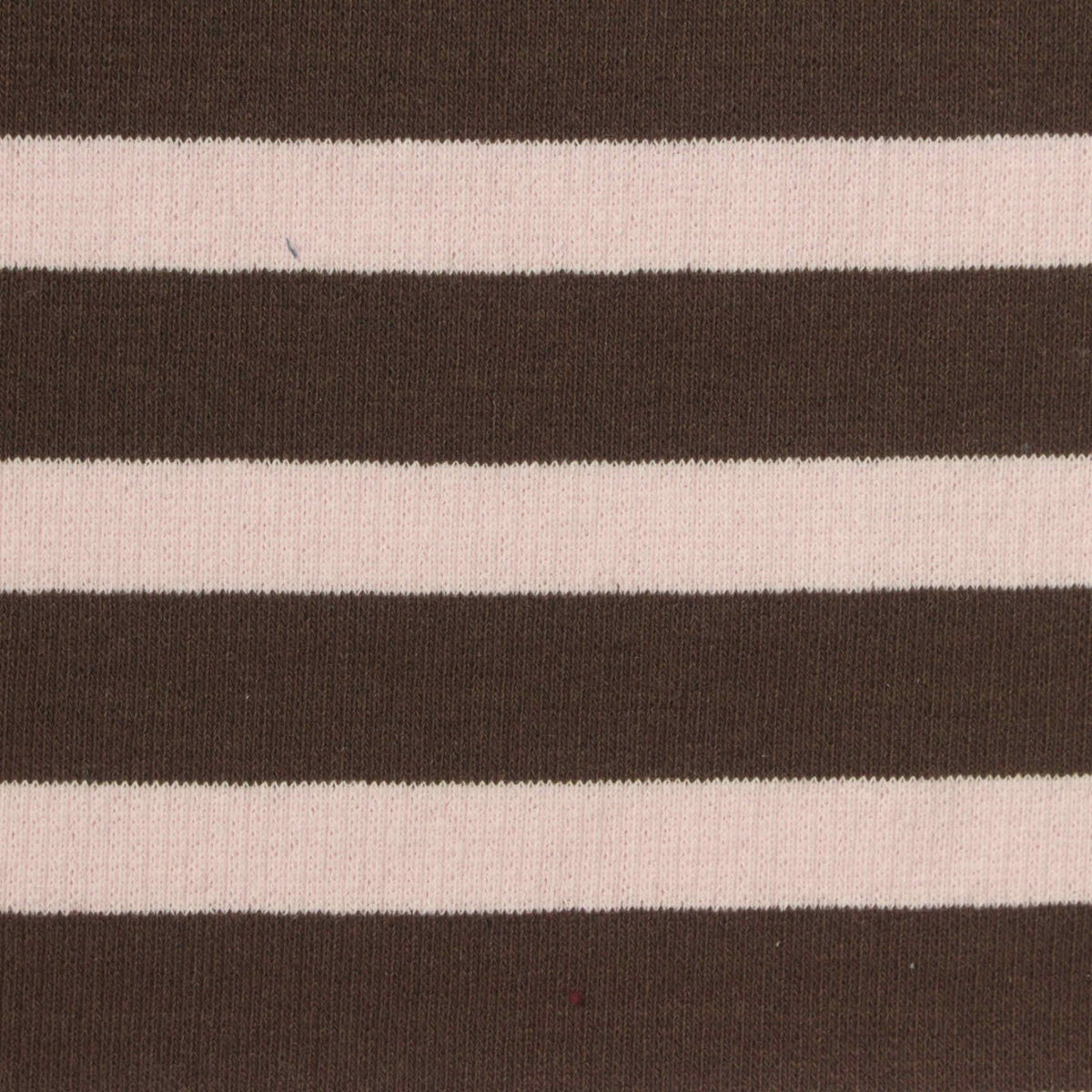 Brown Horizontal-Stripe Rib Knit, Cotton, 290 gsm