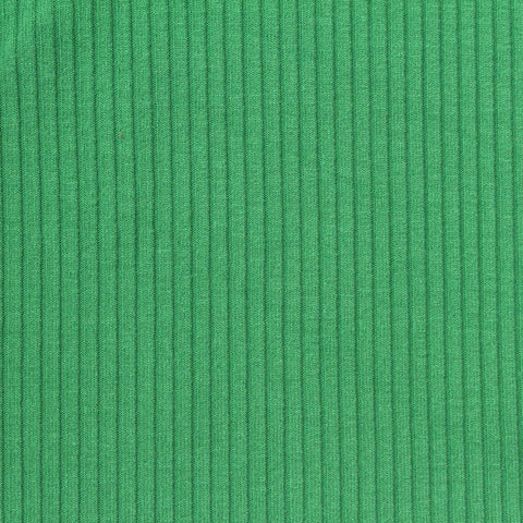 Viscose Stretch Rib Knit Fabric, 260 gsm, 145 cm — Green