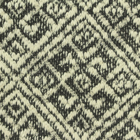 Black Geometric-Diamond Chunky Knit, Cotton-Poly, 238 gsm
