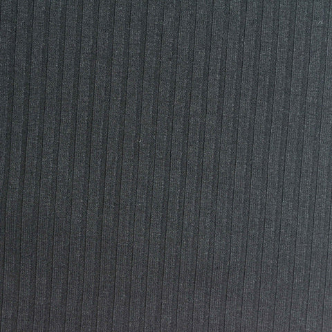Dark Grey Marl Rib Knit, Poly-Viscose, 311 gsm