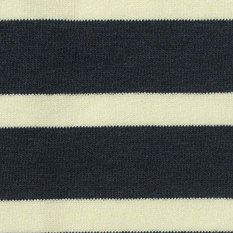 Navy Horizontal-Stripe French Terry, Cotton-Tencel Lyocell